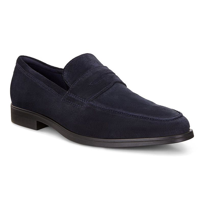 Men Ecco Melbourne - Slip-Ons Blue - India HSVZEL420